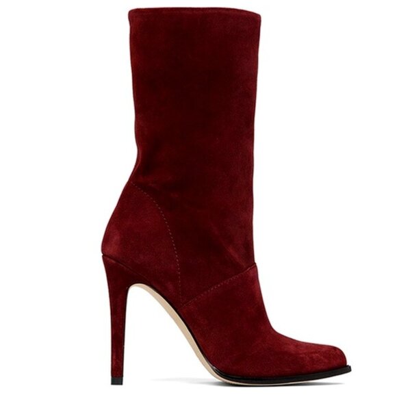 BCBGeneration Valor Suede Mid-Calf Pointed-Toe Stiletto Boots, Size 7 - Picture 2 of 10